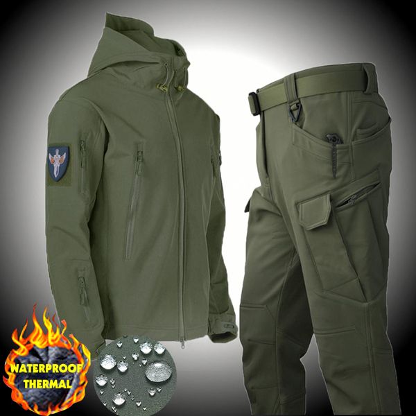 

men's jackets autumn waterproof sets winter 2 piece set thermal coat windproof hiking suits 221206, Black;brown
