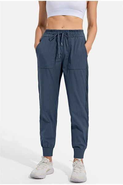 

women jogging yoga ninth pants pocket fitness leggings soft high waist hip lift elastic casual pants drawstring legs sweatpants