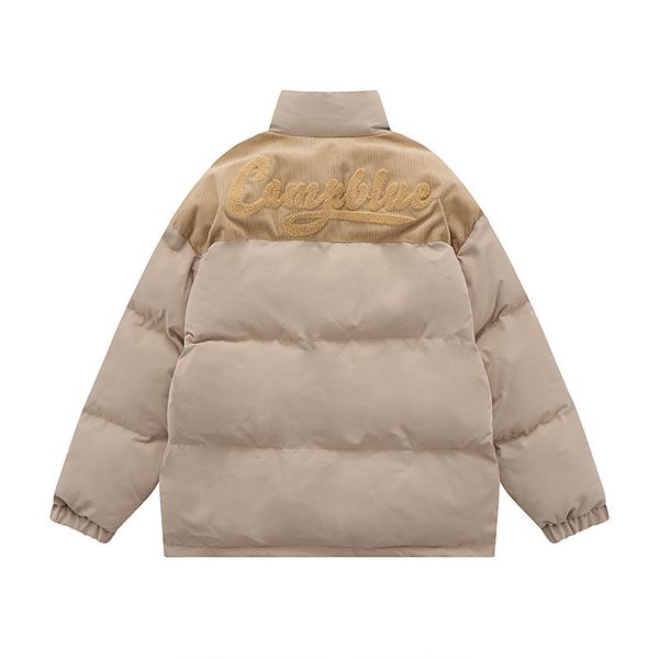

women's down parkas loose stitching towel embroidered cottonpadded jacket men's and winter 221205, Black