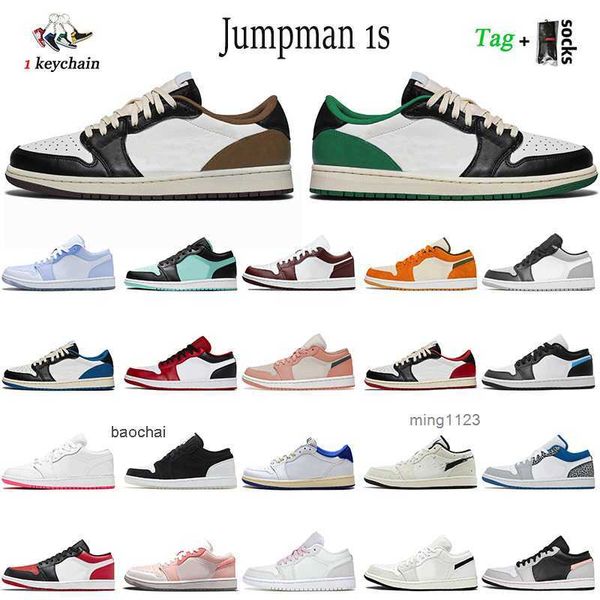 

2023 wholesale jumpman 1 catcus jacks 1s low basketball shoes dark mocha fragment black university blue jordn1 sneakers grey fog reverse zwg