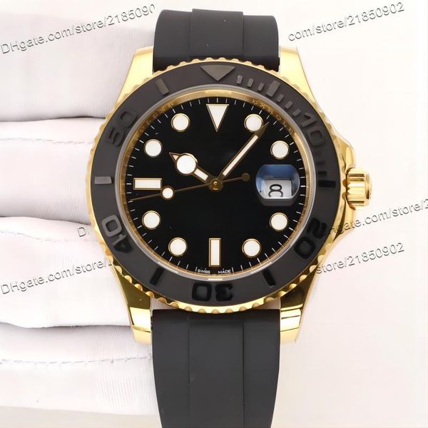 

automatic yachtmaster mens watch man watchs watches for men movement mechanical wristwatch 904l steel bracelet 44mm rubber strap james bond, Slivery;brown