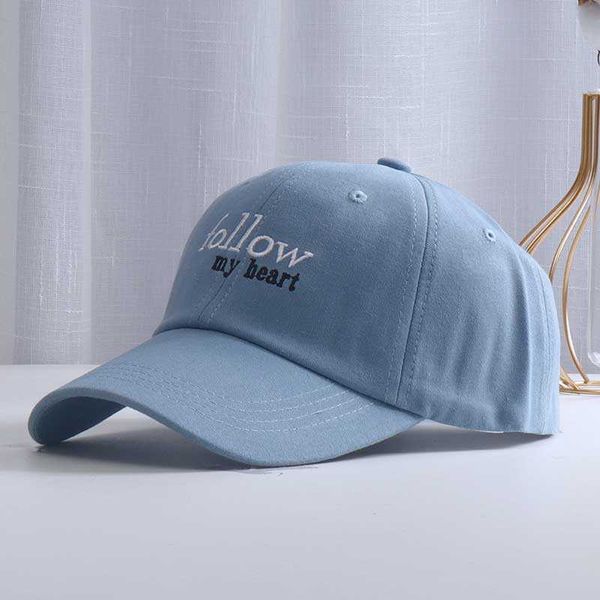 

ball trendy candy color embroidery heart short brim baseball cap with visor simple hip hop face caps for men women letter dad hats 1206, Blue;gray