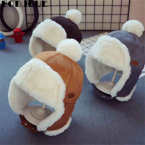 

beanieskull caps kids beanies winter baby child knitted hat girls russian female thicker warm age for 26 years old ushanka 221205, Blue;gray
