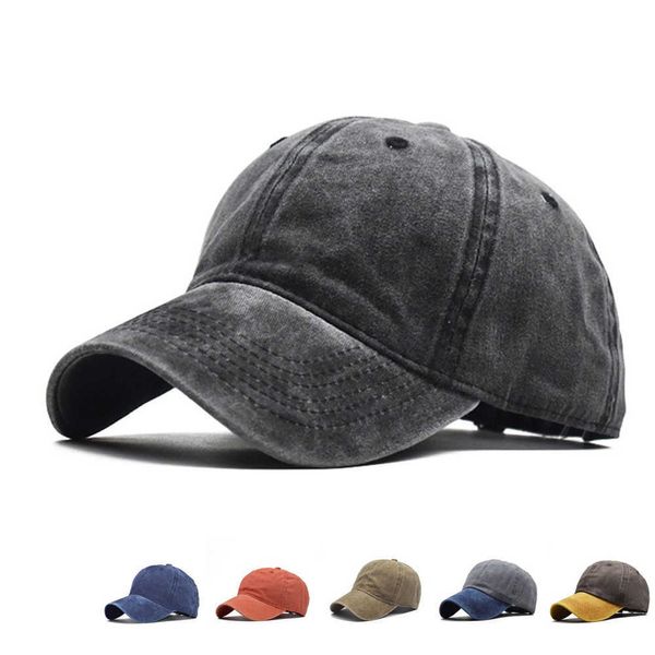 

s men women washed distressed baseball cap twill adjustable solid youth dad ball hat 1206, Blue;gray