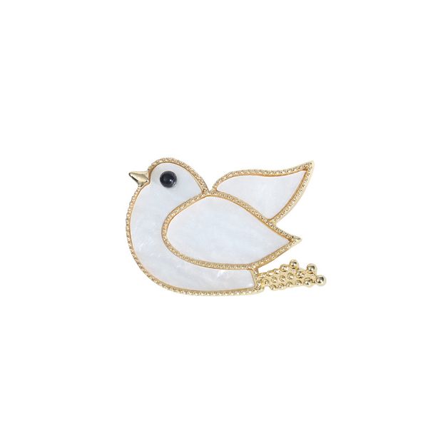 

cute dove brooches for women cartoon gold plated pigeon animal enamel pins anti stray light badges alloy fashion jewelry gift suit dress acc, Gray