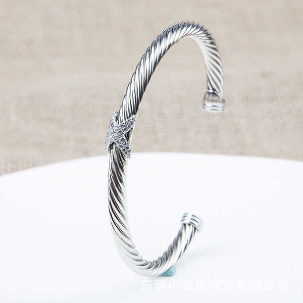

fashion designer chaumet wedding cuff bracelet love bracelets 4mm metal cable 8-shaped cross full imitation diamond x opening copper 18k gol, Golden;silver