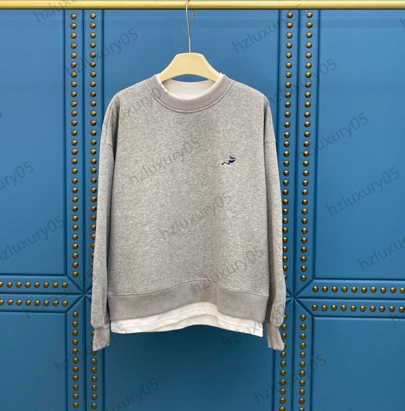 

hooded sweatshirts women clothes chest animal print thread round neck fake two piece sweatshirt off shoulders long sleeves patchwork garment, Black