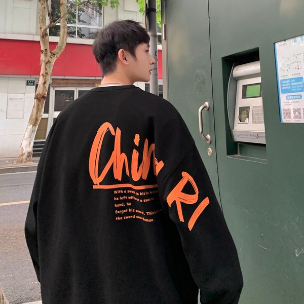 

mens hoodies sweatshirts privathinker letter printed round neck oversized autumn fashion brand male pullovers clothing 221206, Black