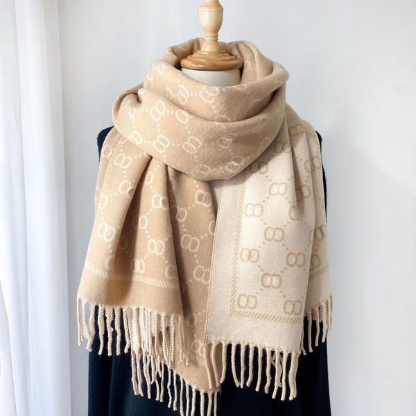 

smooth designer scarves womens scarf luxury echarpe formal winter warmth tassels stylish fringed edges shawl for men soft long letter cashme, Blue;gray