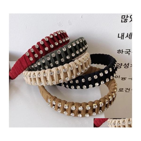 

headbands fashion women hair accessories fl drill winding headband wide side hairband adt handmade braided turban c3 drop delivery j dhk0z, Silver