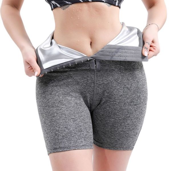 

womens shapers sweat sauna pants body shaper slimming thermo shapewear shorts waist trainer tummy control fitness leggings workout suits 221, Black;white