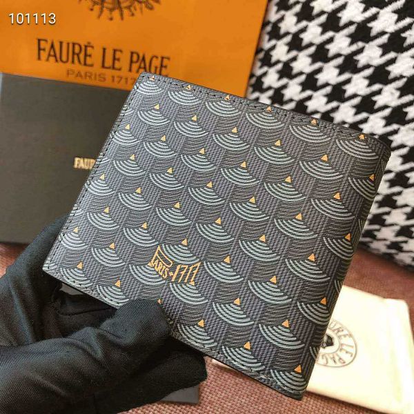 

money clips brand designer purse 2023 new men's and women's printed leather fashion personality texture short wallet factory direc, Black