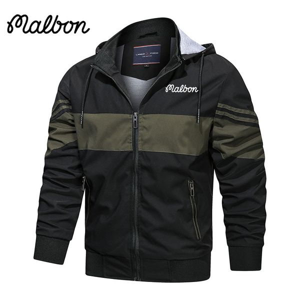

mens jackets malbon fallwinter golf men casual color splice detachable hat sport coat male hooded zipper l3xl 221206, Black;brown