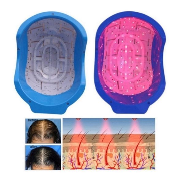 

678nm laser therapy hair growth helmet anti hairs loss device treatment anti-hair lose promote hair regrowth cap massage, Black