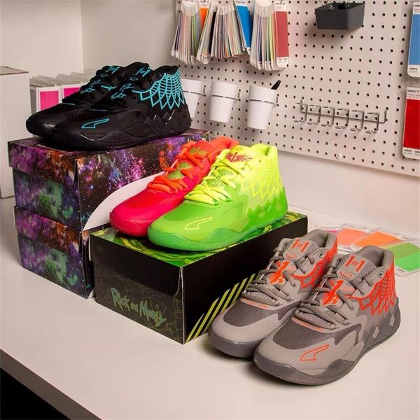 

basketball shoes mb1 rick and morty lamelo ball shoe men women queen city black blast buzz lo ufo not from here rock ridge red sport trainne
