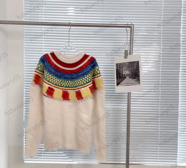 

womens sweater colored stripe embroidery thread round collar pullover knitted sweaters standard long sleeve slim warm knitwear fashion joker, White;black