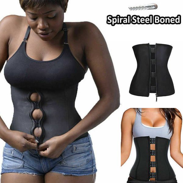 

slimming belt women latex waist body shaper women corsets zipper hooks shaper cincher corset slimming belt black plus size t221205