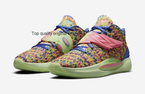 

english shoes basketball shoe cyber sunset psychedelic print kids kd 14 ron for sale grade school men women do6903-400 us4-us12