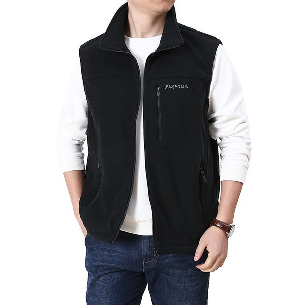 

men s vests solid windproof casual warm fleece coat sleeveless jacket autumn and winter waistcoat fashion vetements 221205, Black;white