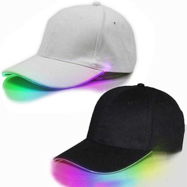 

ball hat led light up baseball caps glowing adjustable hats perfect for hip-hop running party peaked cap 1206, Blue;gray