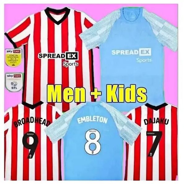 

22 23 sunderland soccer jerseys home away men kids kit 2022 2023 camiseta de futbol embleton broadhead gooch o'nien stewart pritchard c, Black;yellow