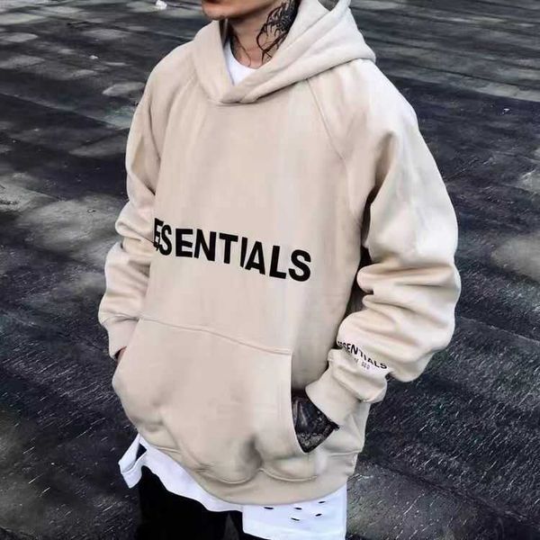 

hip hop sweatshirts designer hoodies hooded plush sweater men's double line chest lettering loose versatile ins high street women, Black