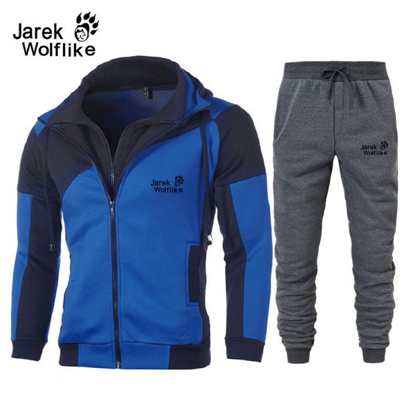 

mens tracksuits wolf claw fashion 2 piece sleeve trousers suit 221206, Gray