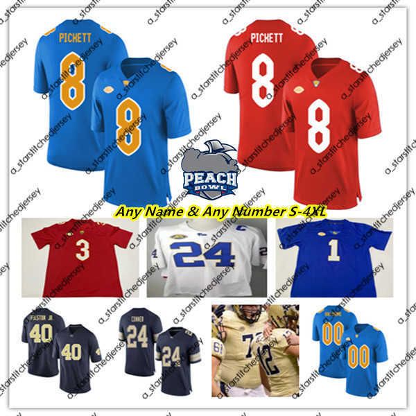 

american college football wear pittsburgh pitt college football jerseys kedon slovis nick patti israel abanikanda jared wayne sirvocea denni, Black