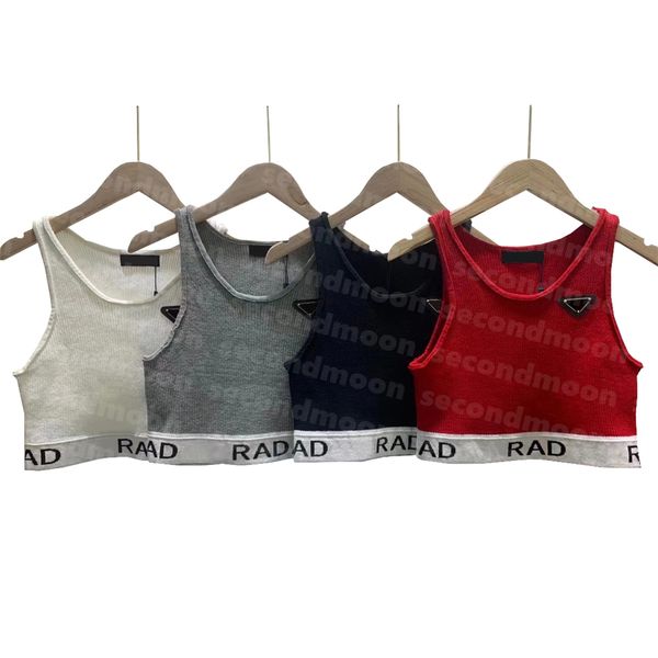 

cropped knits vest women designer sport t shirts letter print crop summer breathable vests, White