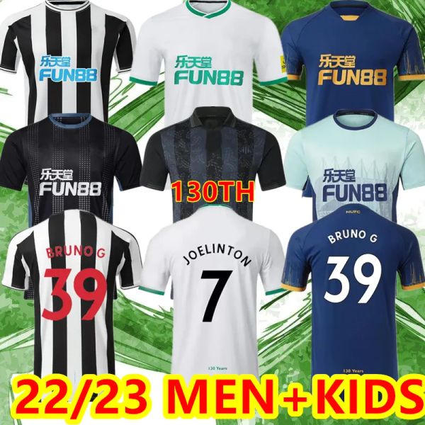 

22 23 newcastle 130th soccer jerseys 130 years bruno g. joelinton 2022 2023 nufc fans player version united maximin wilson almiron football, Black;yellow