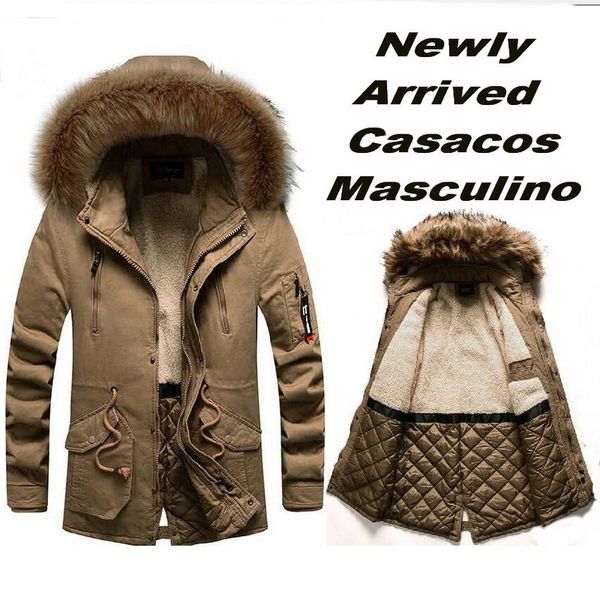 

men s down parkas winter warm jackets fur collar hooded parka coats thick male outwear overcoats x long 221206, Black