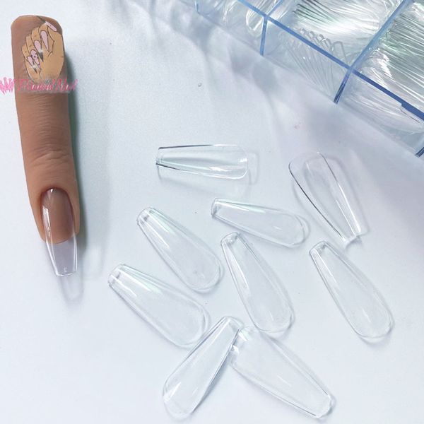 

nail practice display 480pcsbox gel x sculpted capsule clear long coffin full cover soft gel false nail tips faux ongles artificial press on