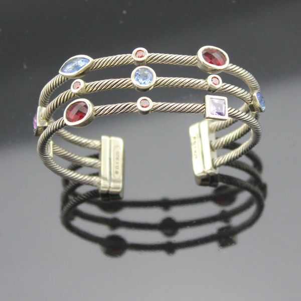 

vintage three row ice chain bracelet for women design jewelry brand 925 sterling silver bangle thanksgiving gifts valentine's day gift, Black