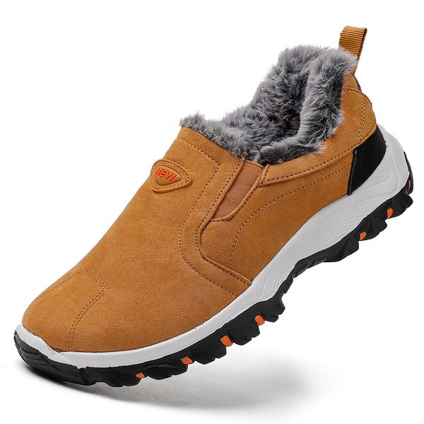 

winter plush ankle boots outdoor moccasin keep warm sneakers comtable lightweight casual shoes for men 221205, Black