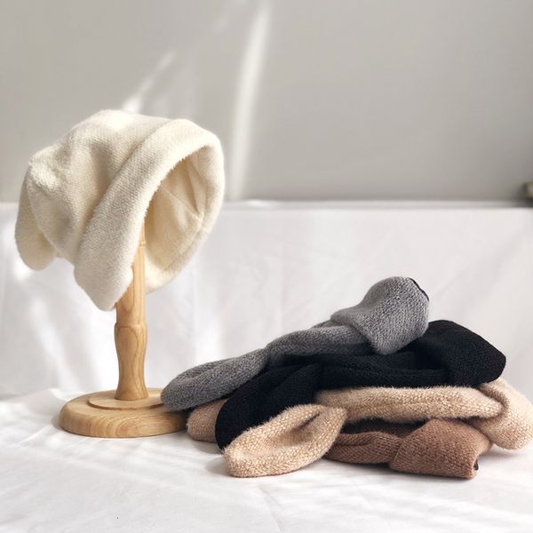 

beanieskull caps cute rabbit ears hat women autumn and winter knitted wool warm korean version of japanese girl s beanie 221205, Blue;gray