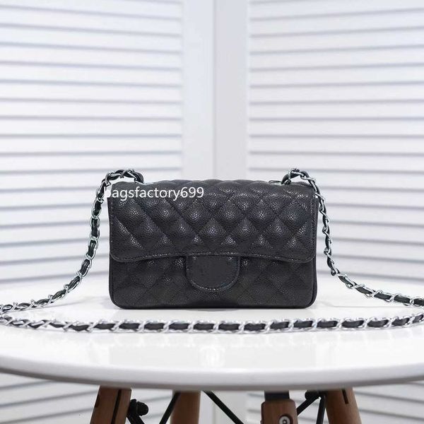 

cc bag wallets 7a 2022 female luxury fashion designer s of black caviar sheepskin leather chain women channel 20 cm flap shoulder crossbody, Red;black