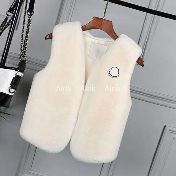 

women's fur faux fur monclair vests genuine natural highs quality cropped coats jackets women fluffy a coat winter fashion jacket vest, Black