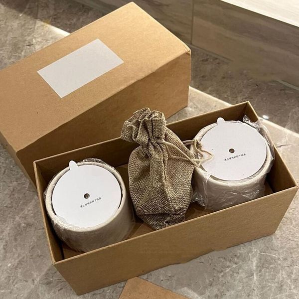 

Perfume Candle 273g 2piece Set Scented Bougie Candles Long Lasting Smell Ceramic Plantable Fragrance Wax 2pcs Solid Parfum Environmental Deodorant Incense