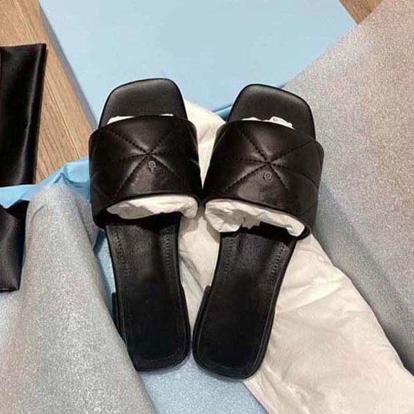 

new women sandals designer slippers fashion casual sheepskin flat shoes size 35-42 with box, Black