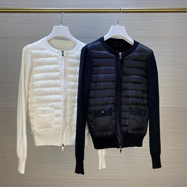 

women's down parkas women's sweater slim thin warm down spring and autumn style wool jacket 221205, Black