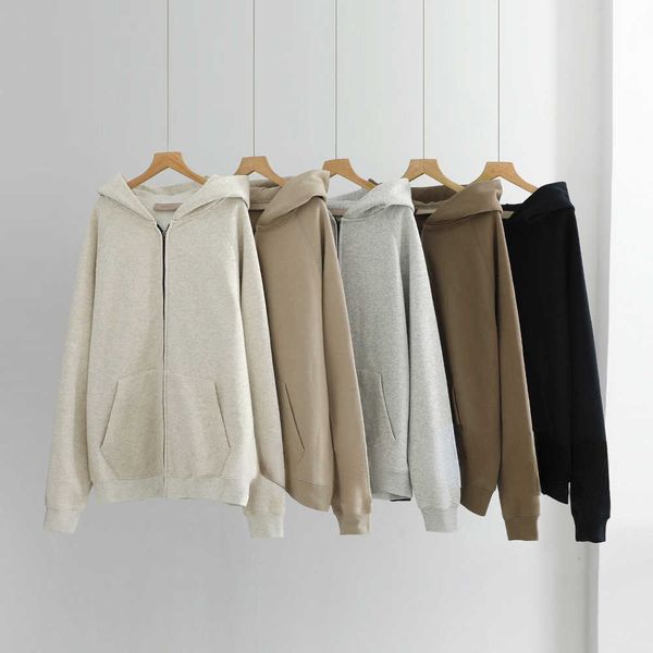 

men's hoodies sweatshirts autumn and winter zip hooded cardigan loose sweater for men and women daily couple high street fashion, Black