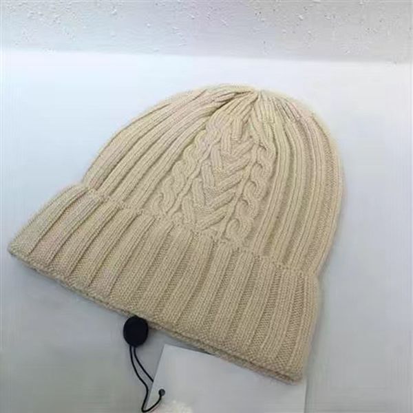

2023 hat mens designer beanie cable chunky knit snapback winter caps hats women and men beanies with warm boy girl cap more colors, Yellow