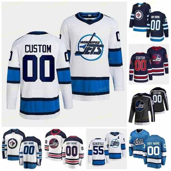 

80 pierre-luc dubois jets 2022-23 reverse retro jersey kyle connor mark scheifele blake wheeler nikolaj ehlers paul stastny copp nate schmid, Black;red
