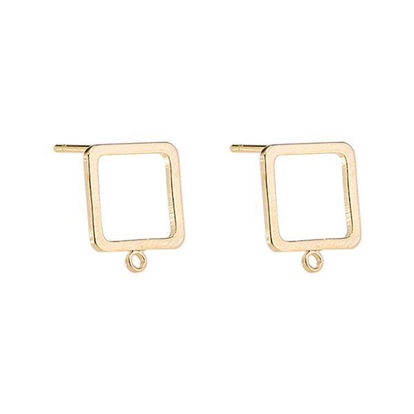 

gold plated geometric stud earring blanks earrings making supplies, Golden;silver