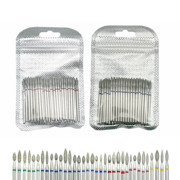

nail art equipment 50pcs diamond drill bit set for milling cuticle clean cutter electric accessories dead skin remove tool 221206, Silver