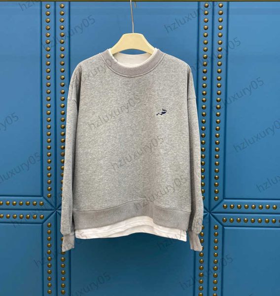 

hooded sweatshirts women clothes chest animal print thread round neck fake two piece sweatshirt off shoulders long sleeves patchwork garment, Black
