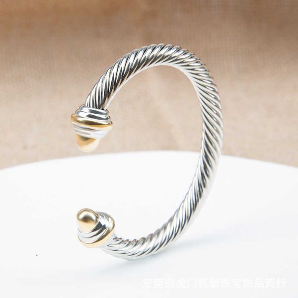 

luxury designer elegant wedding bracelets fashion women special bracelet design jewelry style round head 7mm twisted wire fashionable versat, Golden;silver