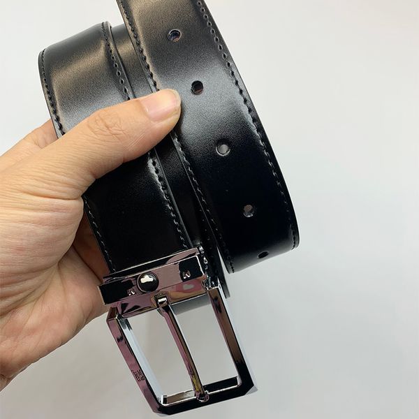 

belts designers luxurys belt solid color with trendy business metal buckle belt pentagram design fashion casual versatile menbelt material l, Black;brown