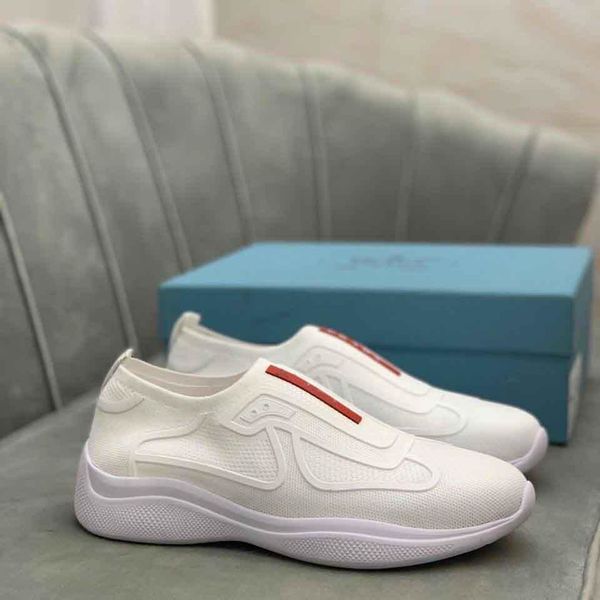 

luxury brands americas cup mesh sneakers shoes men breathable outdoor sports slip-on low-runner sole technical fabrics lightweight trainer, Black