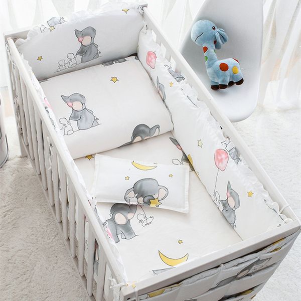 

bed rails 69pcs elephant baby ding set cotton room decor girl boy crib linens bumper 1206012070cm 221205